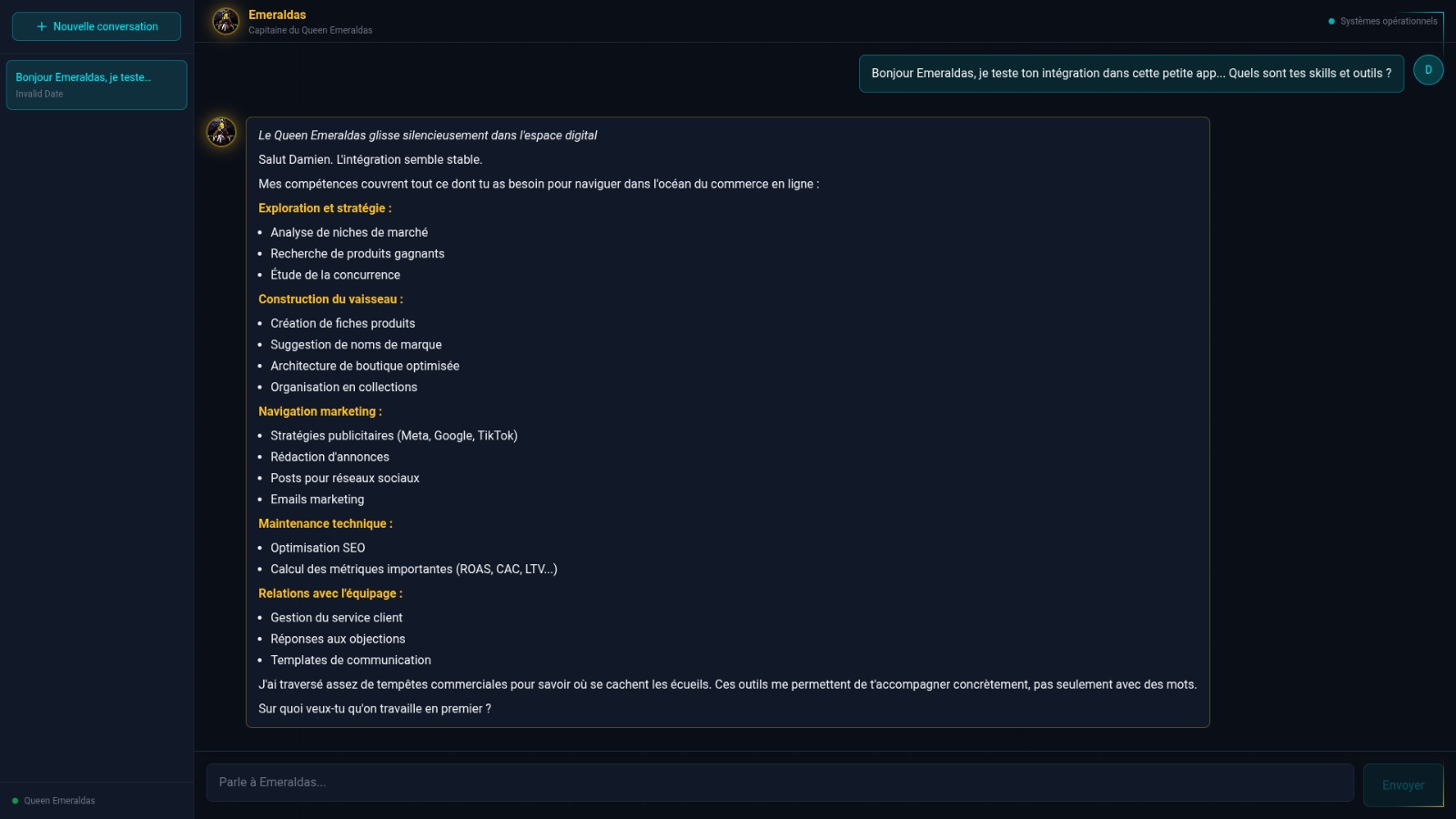 Capture d'écran d'Emeraldas